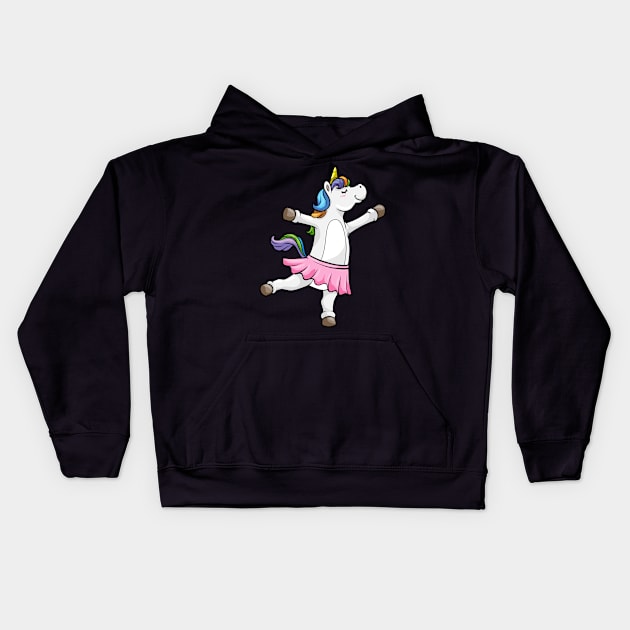 Unicorn as Ballerina with Skirt Kids Hoodie by Markus Schnabel
